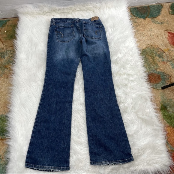 American Eagle Stretch Skinny Flare Dark Wash Jeans - Picture 4 of 7